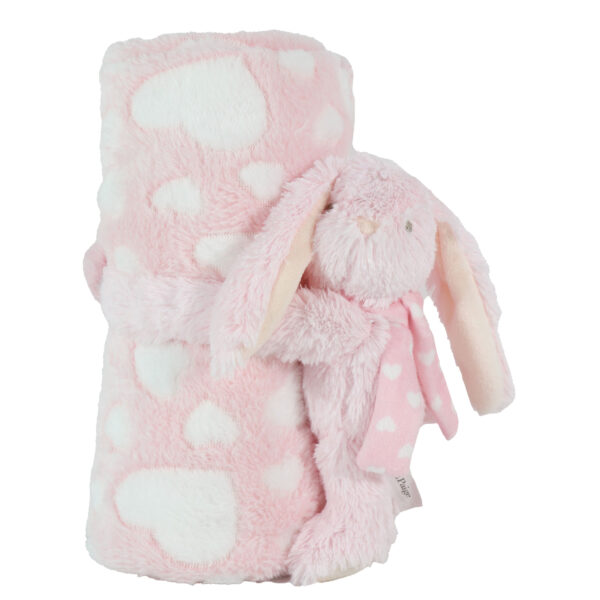 Pink bunny and blanket set