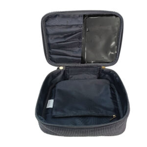 Charcoal corduroy weekender cosmetic bag - Image 2