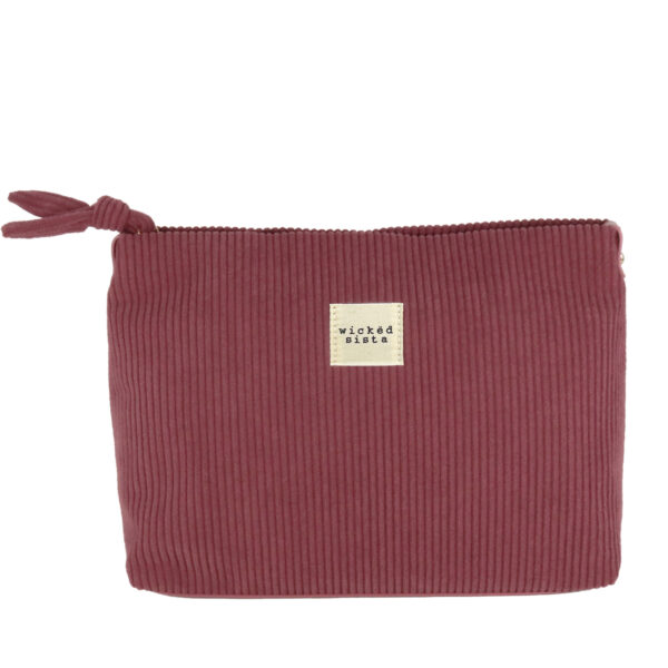 Plum corduroy large Cosmetic Bag