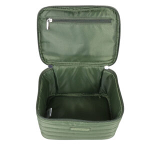 Khaki quilted small vanity case - Image 2
