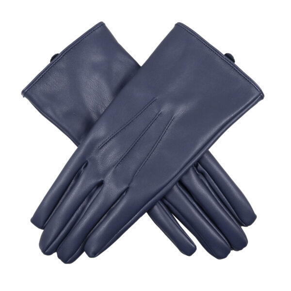 Navy Juliette vegan leather gloves