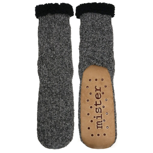 Mister dark grey slipper socks