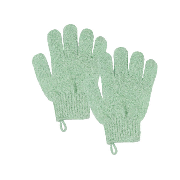 Green recycled exfoliating gloves