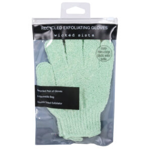 Green recycled exfoliating gloves - Image 2