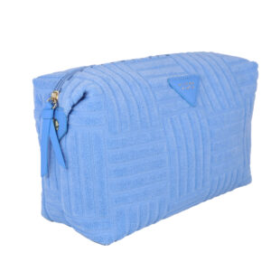 Sky blue terry tile duffle cosmetic bag - Image 2