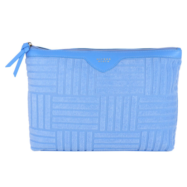 Sky blue terry tile extra large pouch
