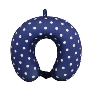 Denim polka memory foam travel pillow