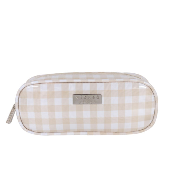Classic gingham small zip case