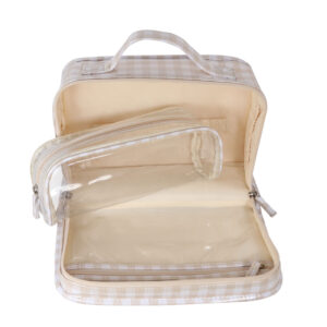 Classic gingham cosmetic bag set - Image 2