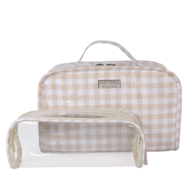 Classic gingham cosmetic bag set