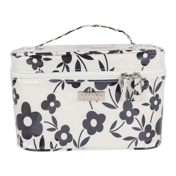 Monochrome floral small beauty case