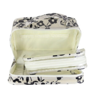 Monochrome floral cosmetic bag set - Image 2