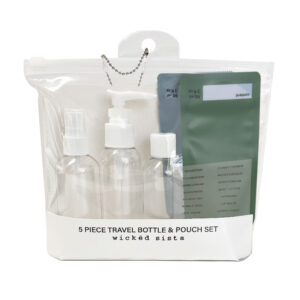 5 piece travel bottle & pouch set