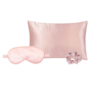 Blush pink deluxe satin sleep trio