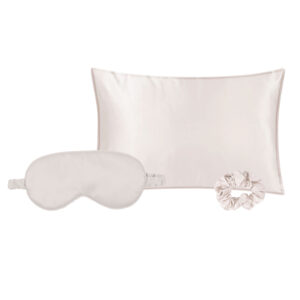 Ivory deluxe satin sleep trio