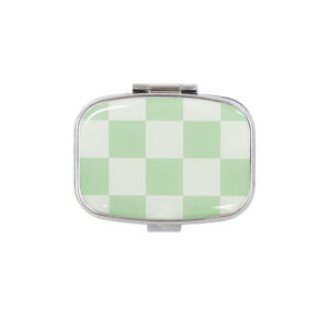 Mint check mini pill case