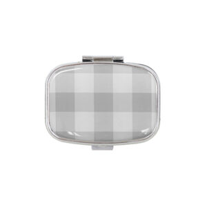 Slate gingham mini pill case
