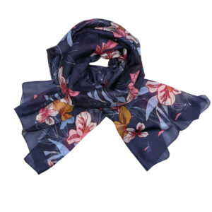Noosa navy silk scarf