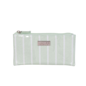 Pistachio stripe small flat purse