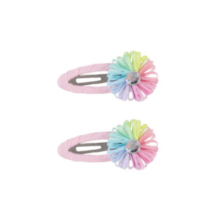 Rainbow flower snap clips