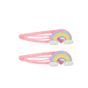 Rainbow glitter snap clips