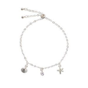 Coastal silver charm bracelet