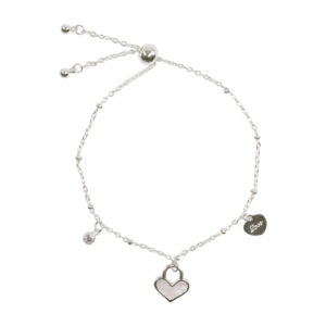 Silver love charm bracelet