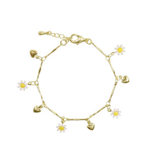 Gold dairy heart charm bracelet