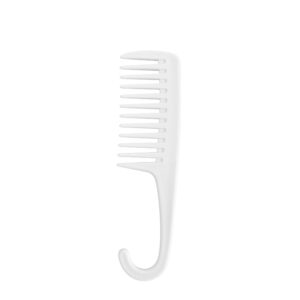 White hanging hair comb