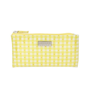 Gingham dot sunshine small flat purse