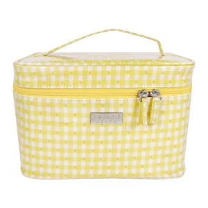 Gingham dot sunshine small beauty case