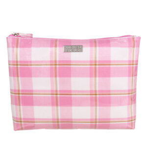 Modern check extra large flat cosmetic bag