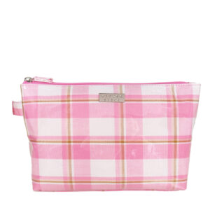 Modern check luxe large cosmetic bag