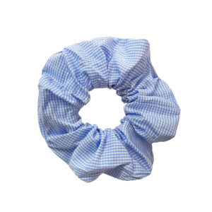 Blue gingham scrunchie