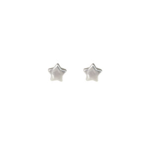 Silver petite star stud