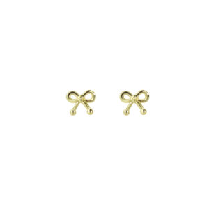 Gold delicate bow stud