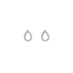 Silver crystal teardrop studs