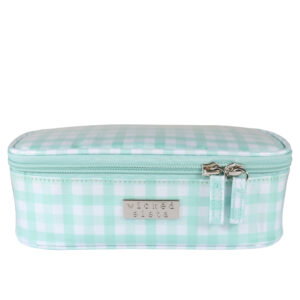Mint gingham rectangle brush bag