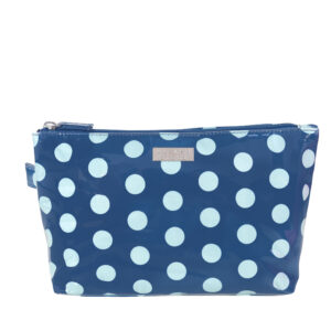 Playful polka luxe large cosmetic bag