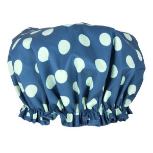 Playful polka shower cap