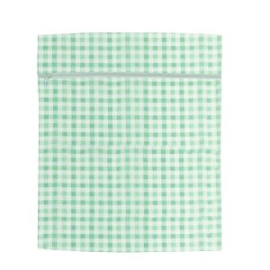Mint gingham laundry wash bag