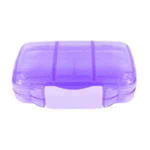 Purple compartment pill case