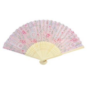 Pretty in paisley bamboo hand fan