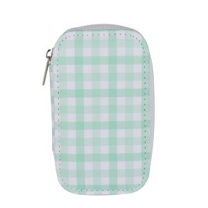 Mint gingham zipper manicure set
