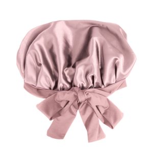 Blush pink deluxe satin sleep turban with ties