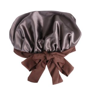 Mocca deluxe satin sleep turban with ties