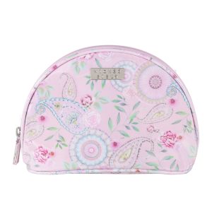 Pretty in paisley half round shell cosmetic bag