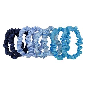 Blue horizon slim satin scrunchie set