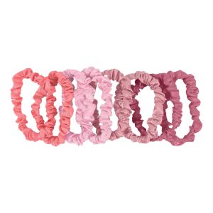 Blush rose slim satin scrunchie set