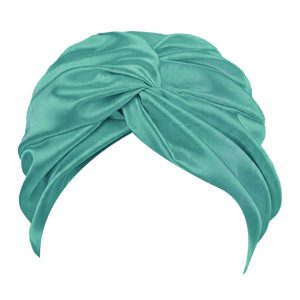 Deep sage deluxe satin sleep turban